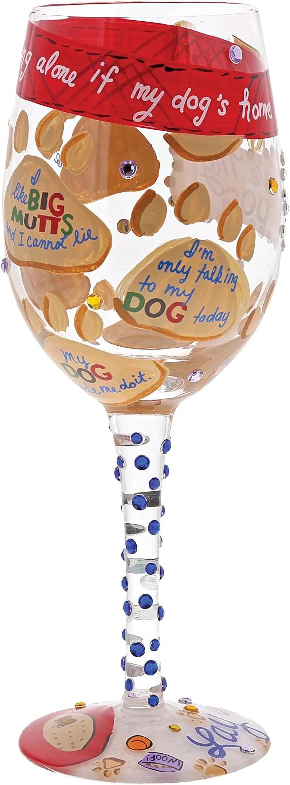 Hand-Painted Artisan Wine Glass 15 Oz Z40296
