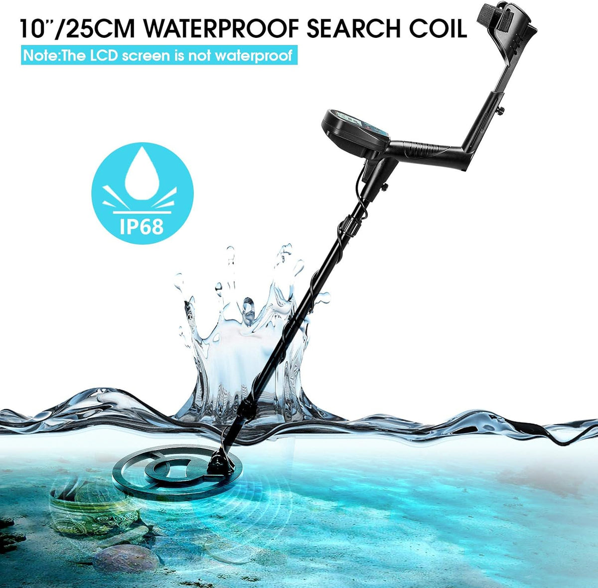 Metal Detector with 10 Waterproof Search Coil P630