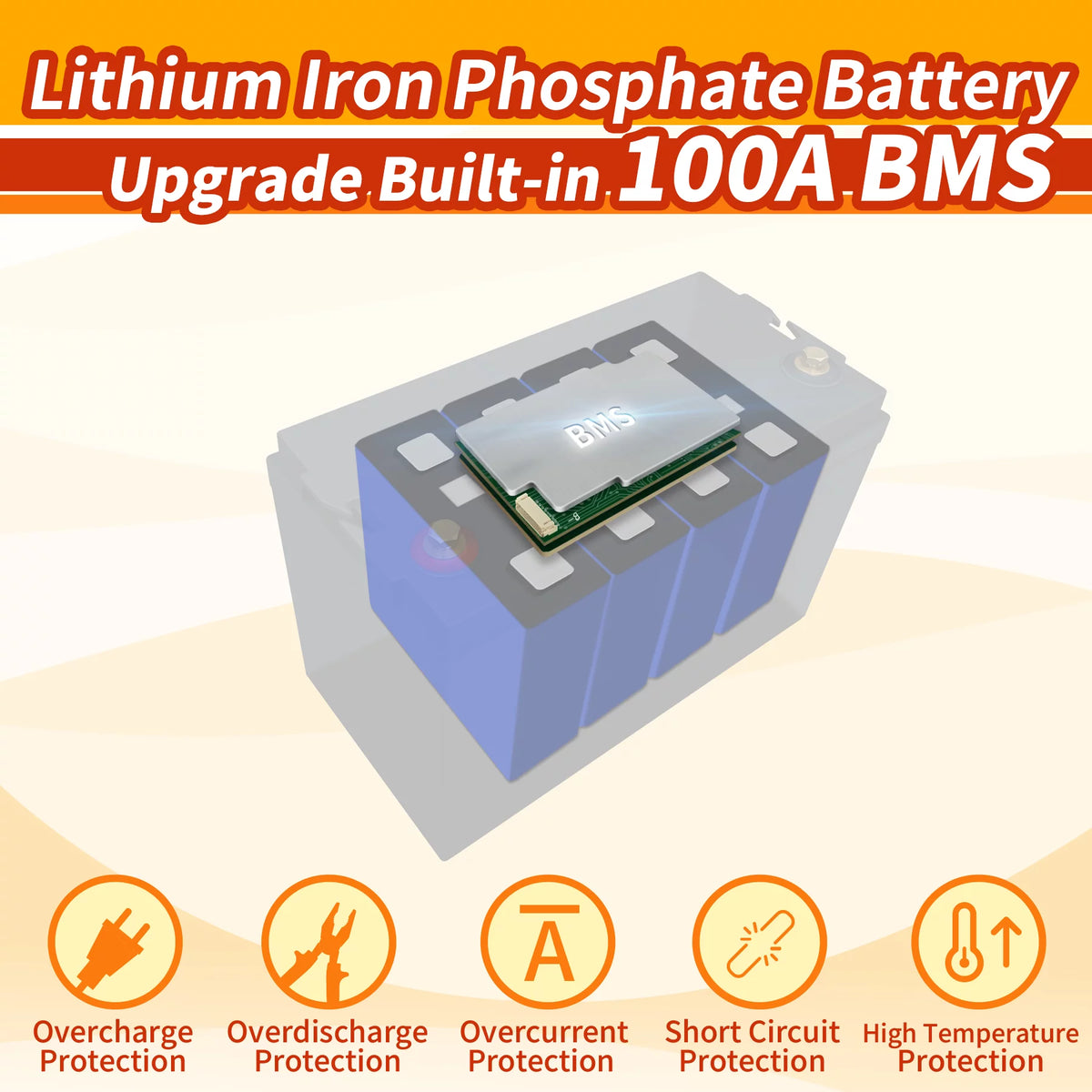 24V 100Ah LiFePO4 Battery with 100A BMS T2219