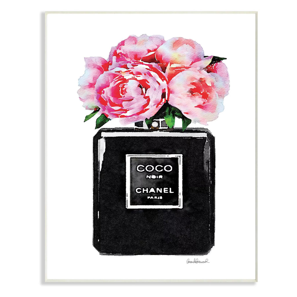 Black Peony Pink Wall Plaque Art F86794