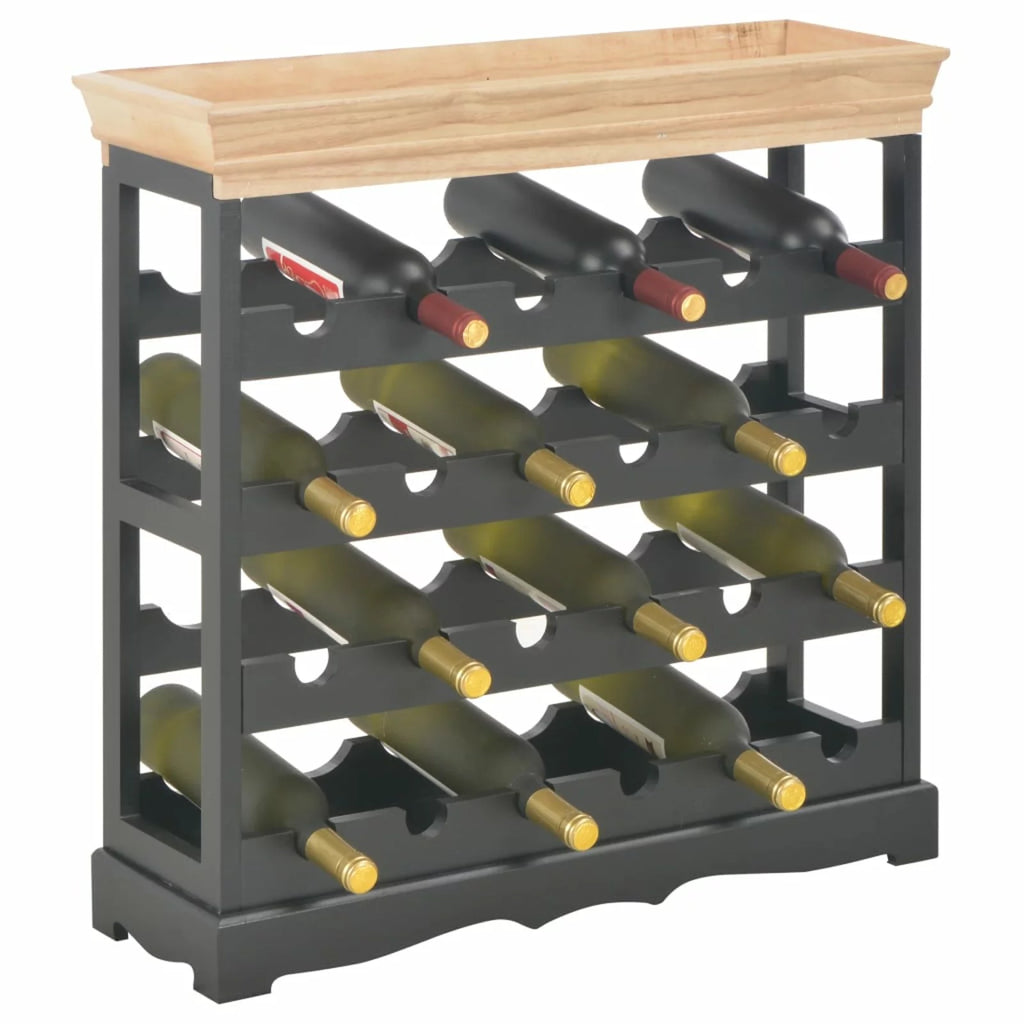 24 Bottles Wine Cabinet with Storage Shelves Black X598