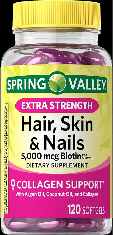 Hair, Skin & Nails Dietary Supplement Softgels, 5,000 Mcg, 120 Count J774