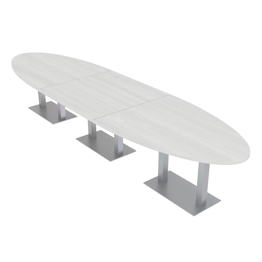 12 Person Modular Oval Conference Table with Metal Bases C49433