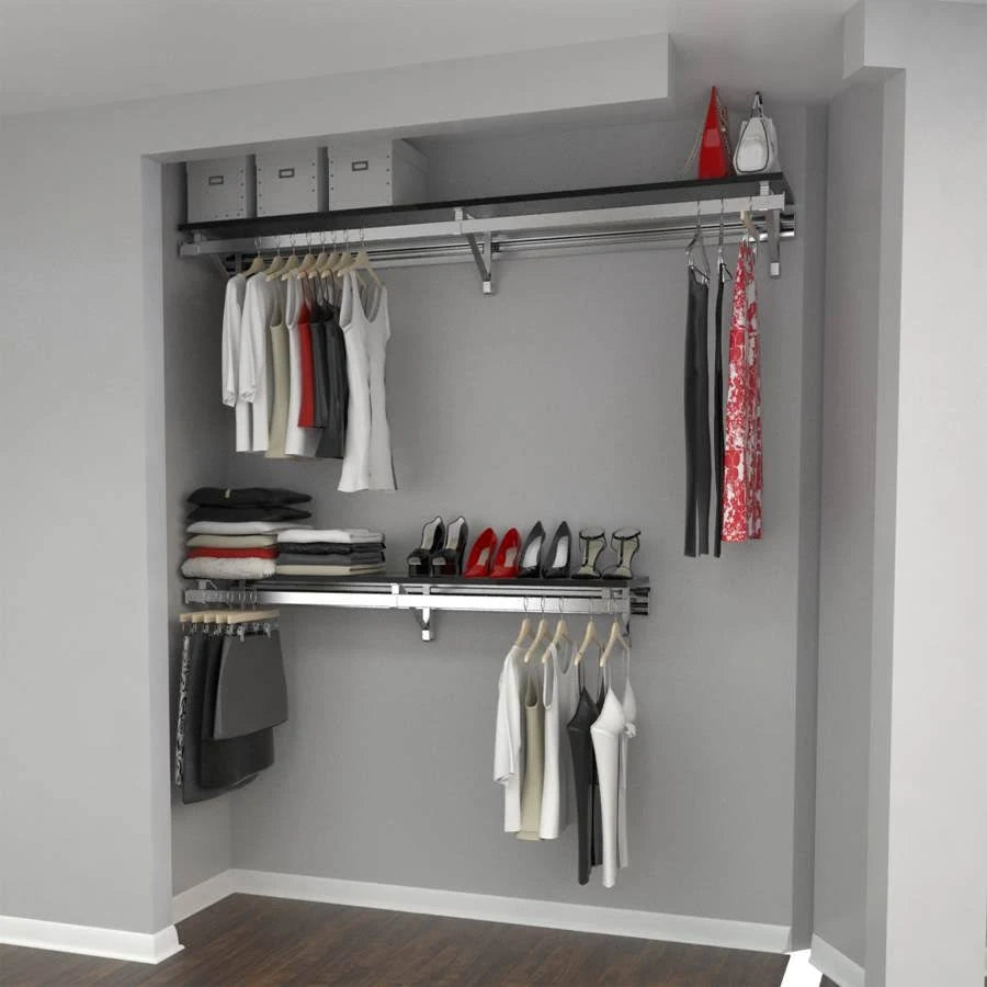 Closet System in Espresso and Silver X74773