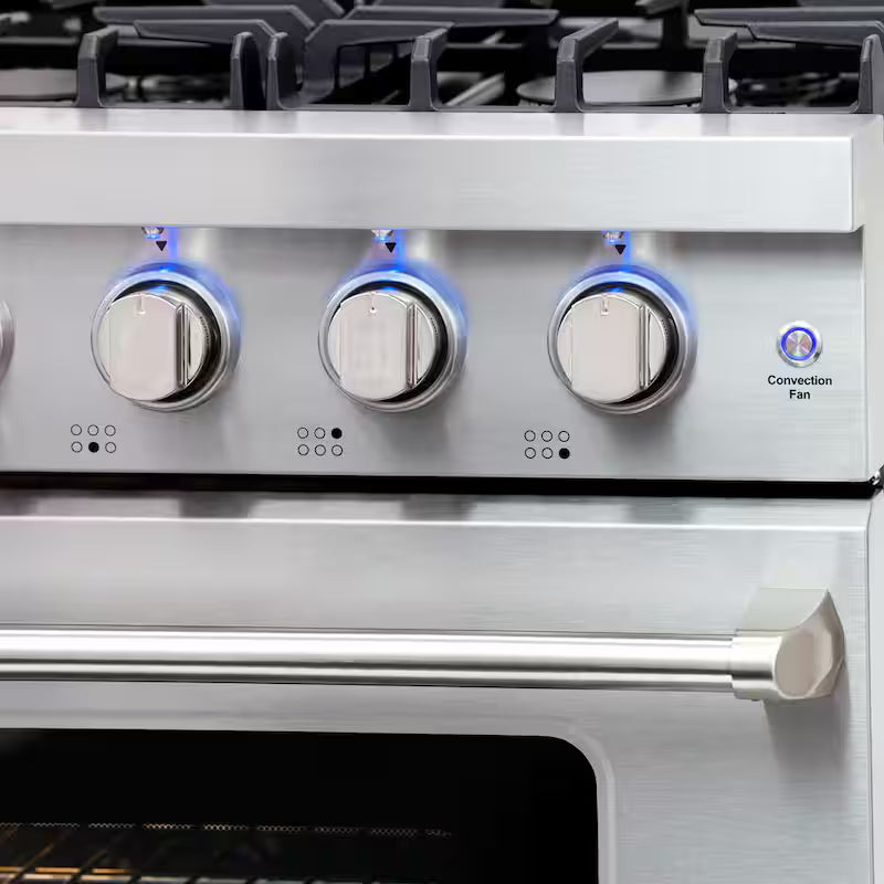 36 in. 6.0 cu. ft. Gas Range with Convection Oven in Stainless Steel W398121