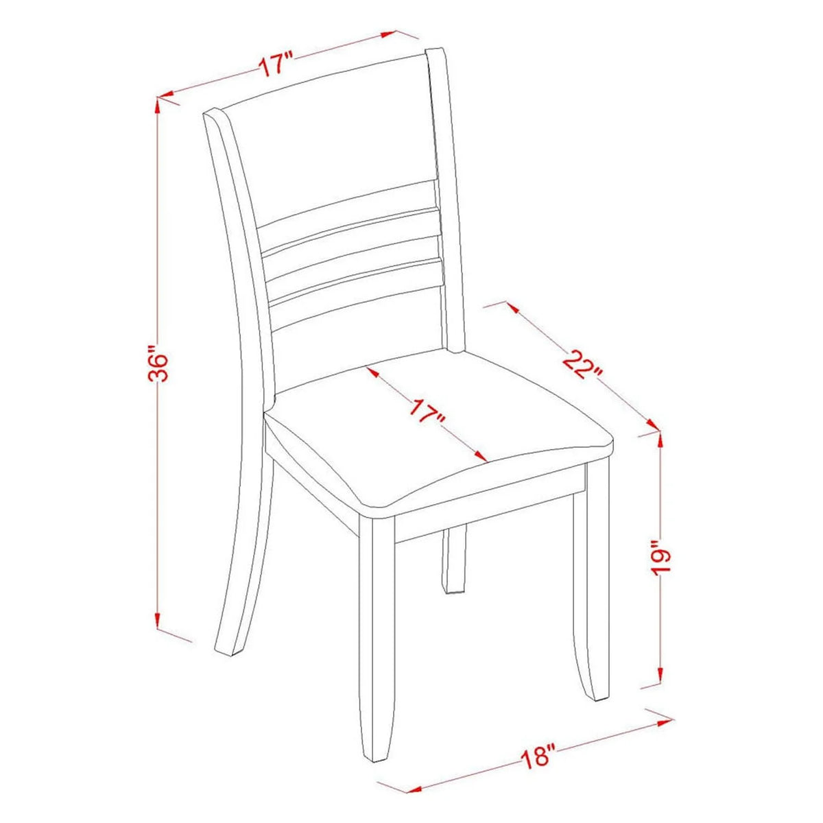 Espresso Wood Dining Chair Set Of 2 J4976