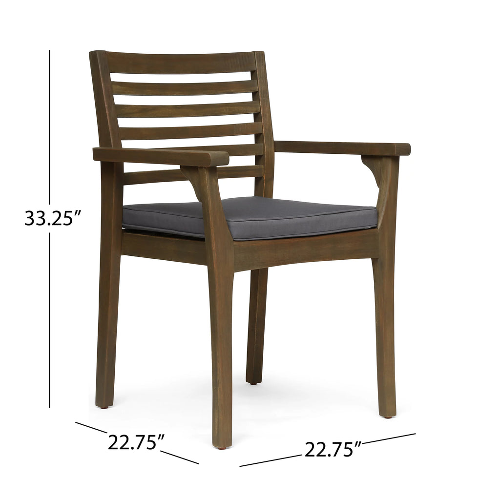 Acacia Wood Outdoor Dining Chairs Set of 2 D653005