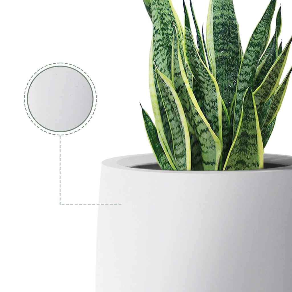24" White Concrete Tall Planter Set of 2 Q85183