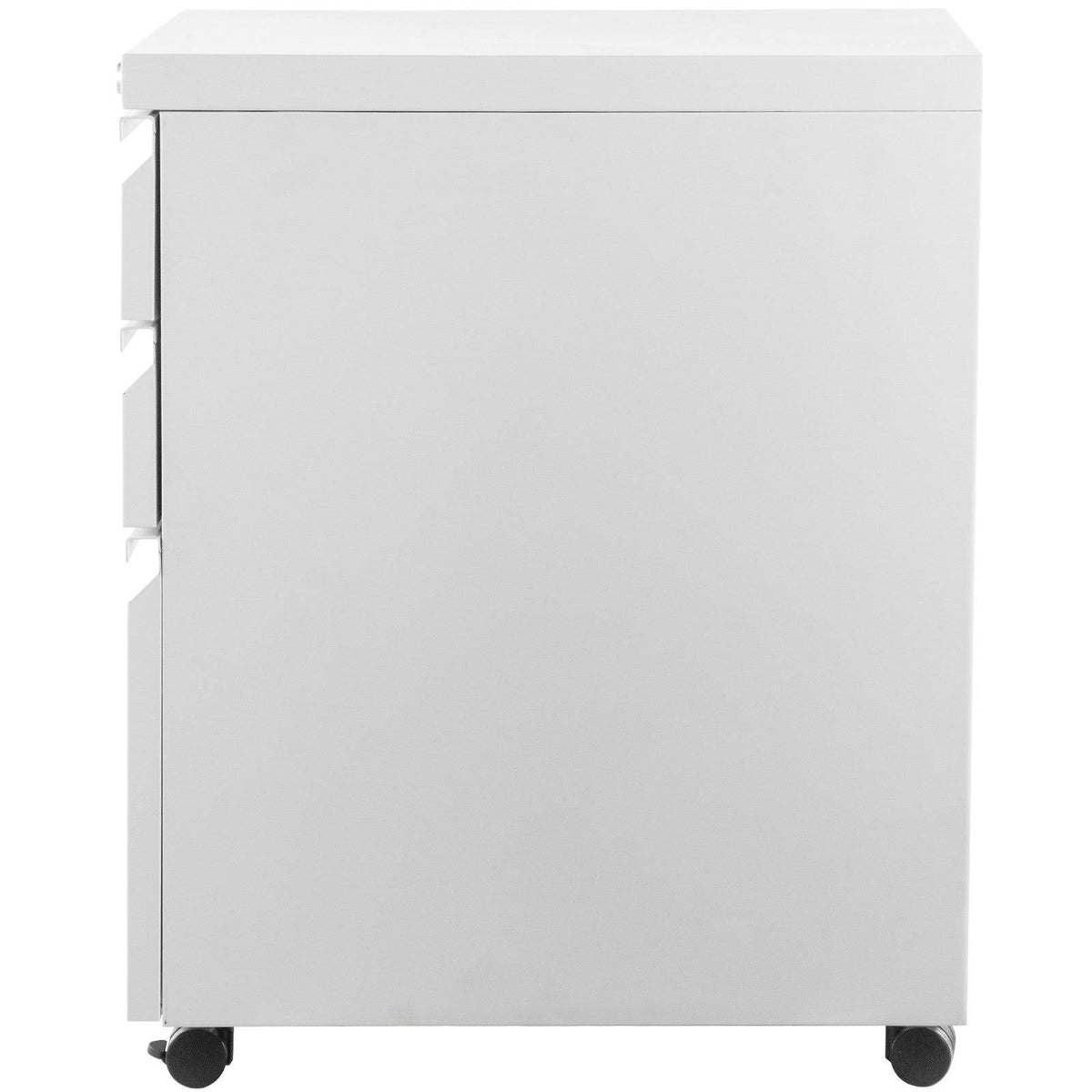 3 Drawer White File Cabinet with Lock J7098
