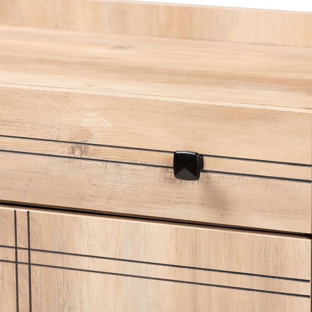 Oak Brown 2-Door Finished Wood Kitchen Storage Cabinet M820