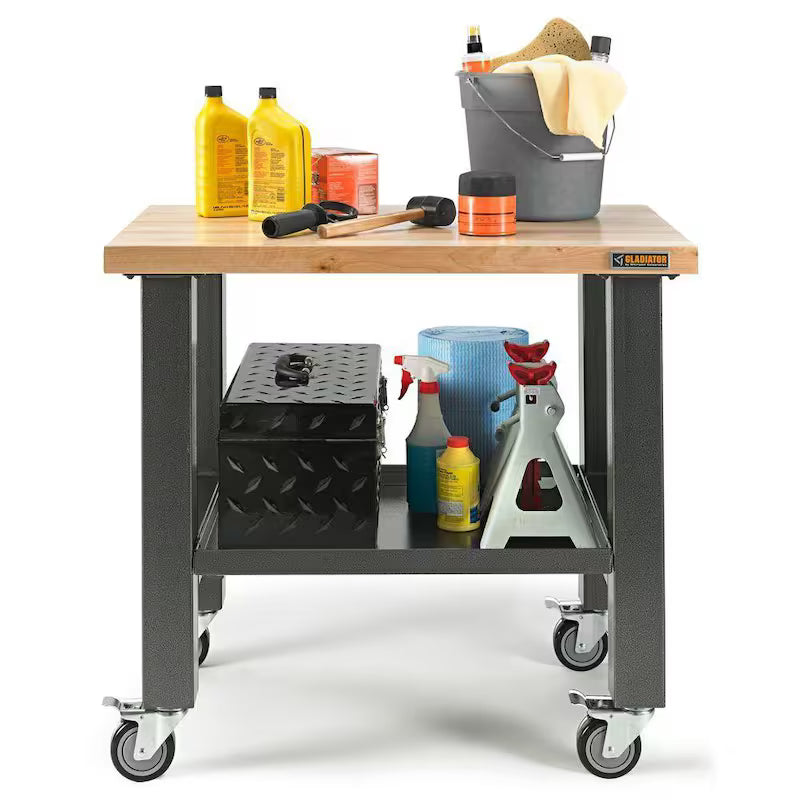 3 ft. Mobile Workbench with Hardwood Top U743908