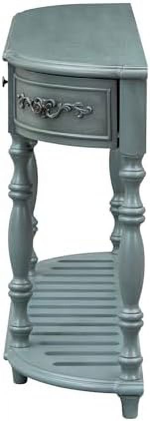 White Retro Curved Console Table with 2 Top Drawers and Solid Wooden Frame P2419