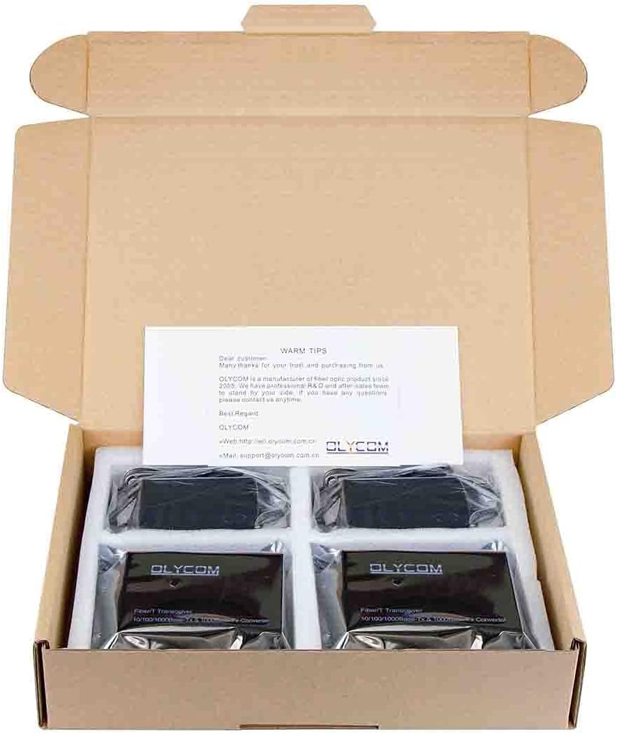 Gigabit Ethernet Fiber Optical Media Converter Bidi 10/100/1000Base-Tx SM 20km to RJ45 Port with 1.25Gbs SFP Transceivers O720604