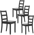 Dining Chairs Set of 2 Ladder Back Solid Rubber Wood Legs F90852
