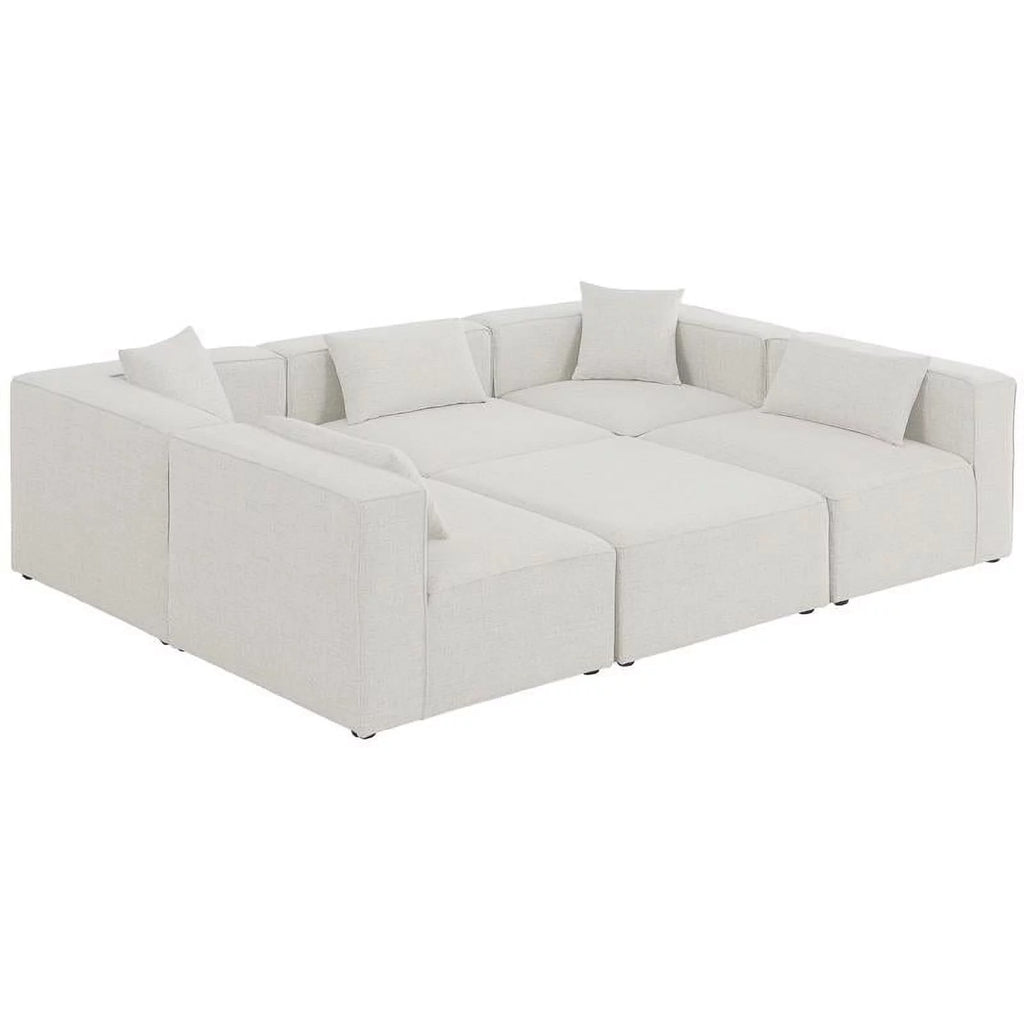 Cream Linen Modular Sectional U100