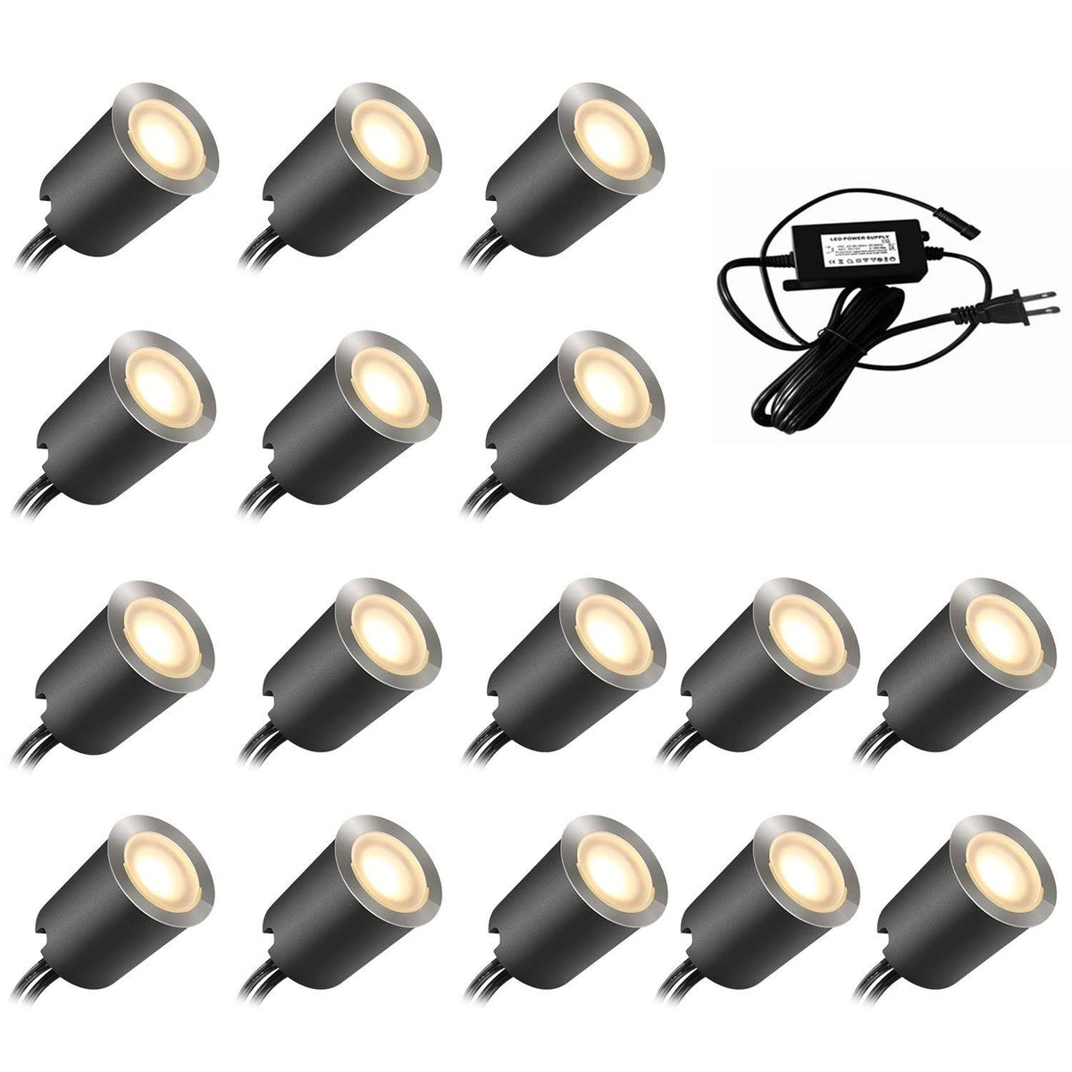 10-pcs 12V IP67 Waterproof Recessed LED Deck Light Kits P670