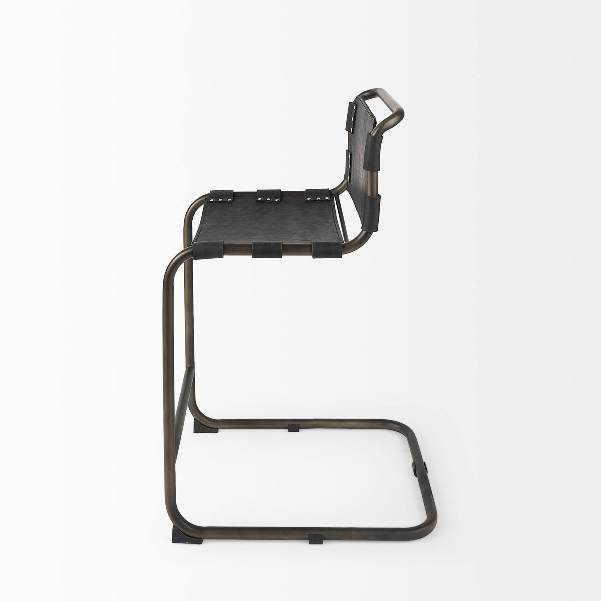 Black Leather Counter Stool Z477