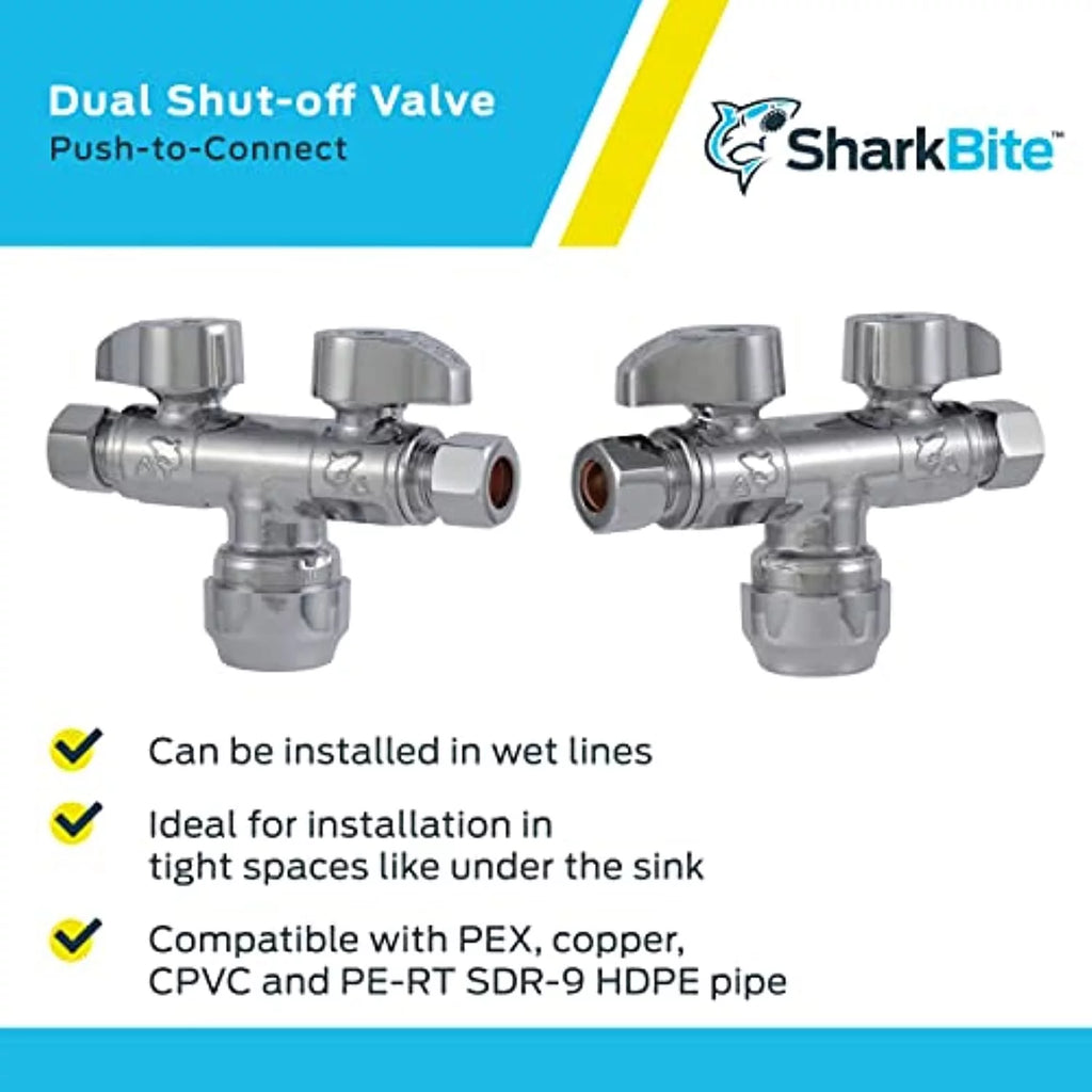 0.5 in. x 0.375 x 0.375 Dual Stop Valve T6270