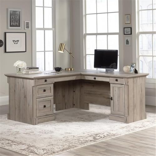 L-Shape Executive Desk with Drawers and File Drawer K372