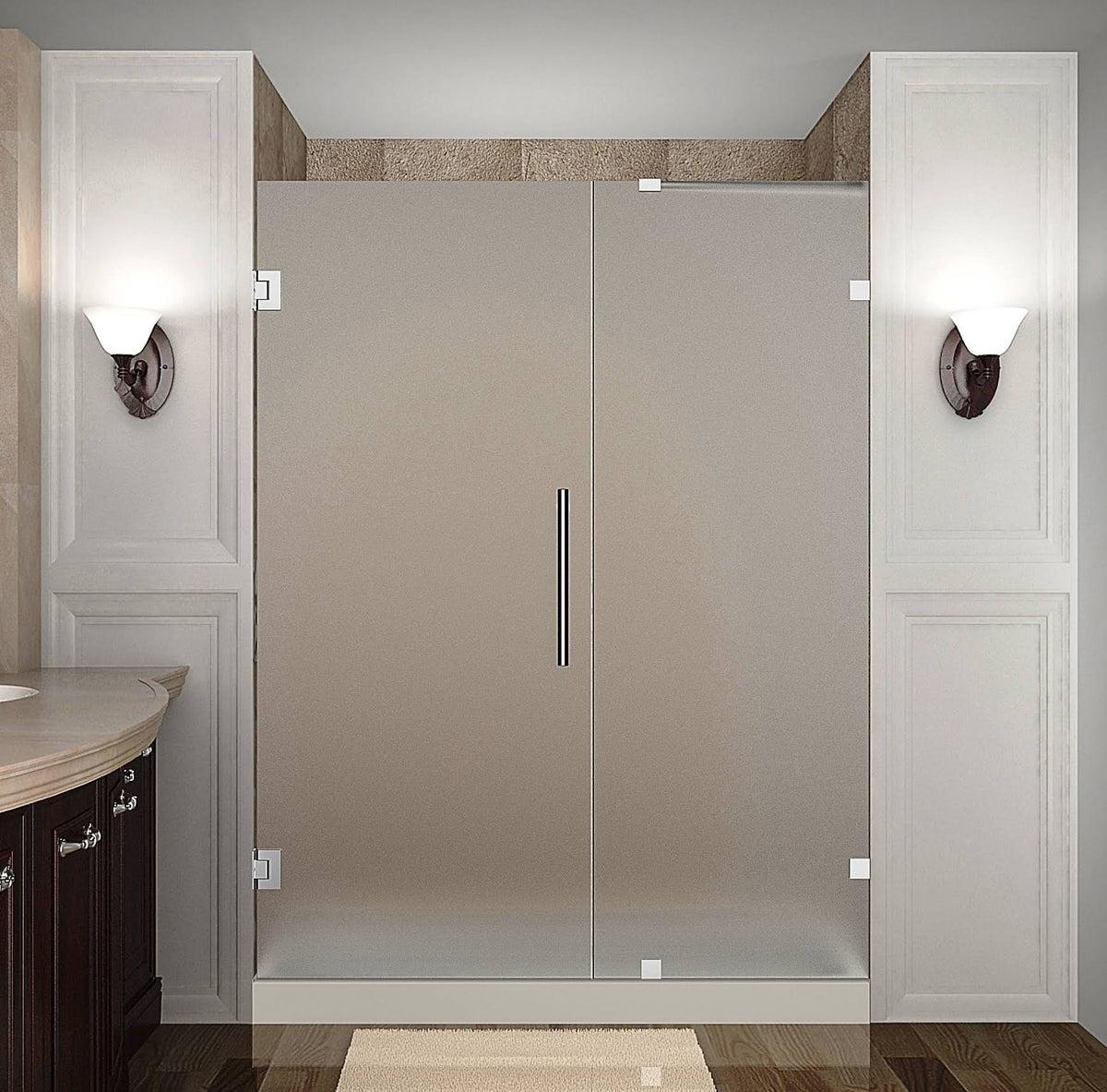Frameless Hinged Shower Door with Chrome Y308299