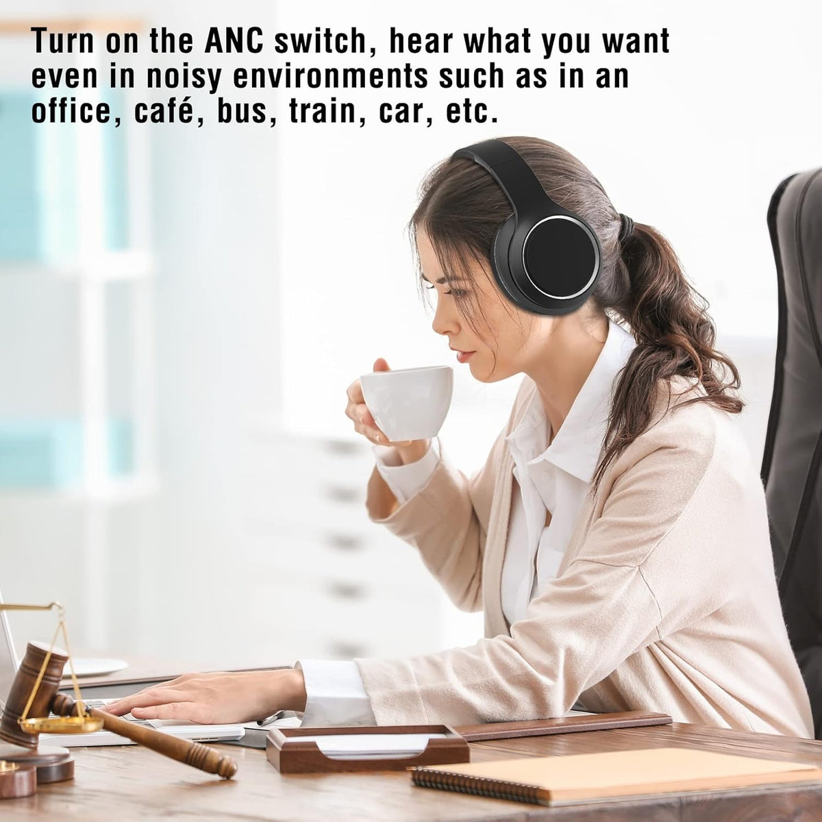 Black Bluetooth Over Ear Headphones with Mic B1849