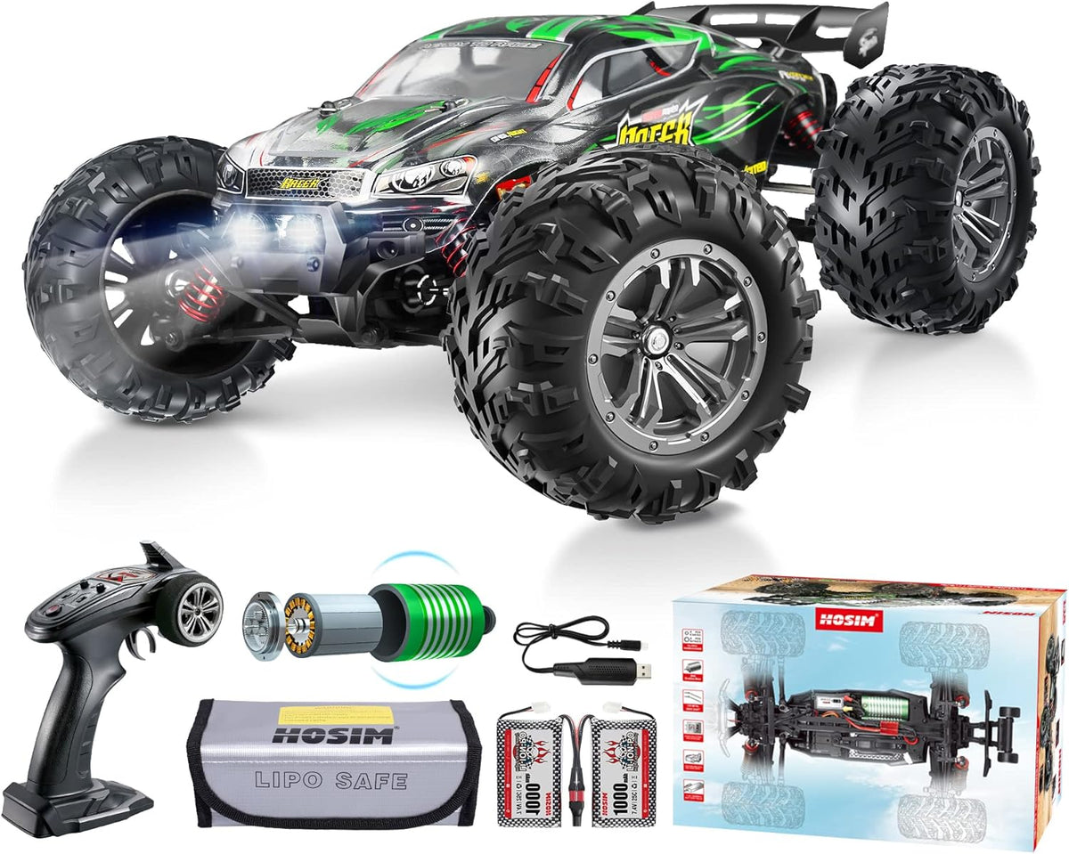 Brushless RC Car 4x4 Off Road Monster Truck Waterproof Hobby Vehicle with 2 Batteries M336543