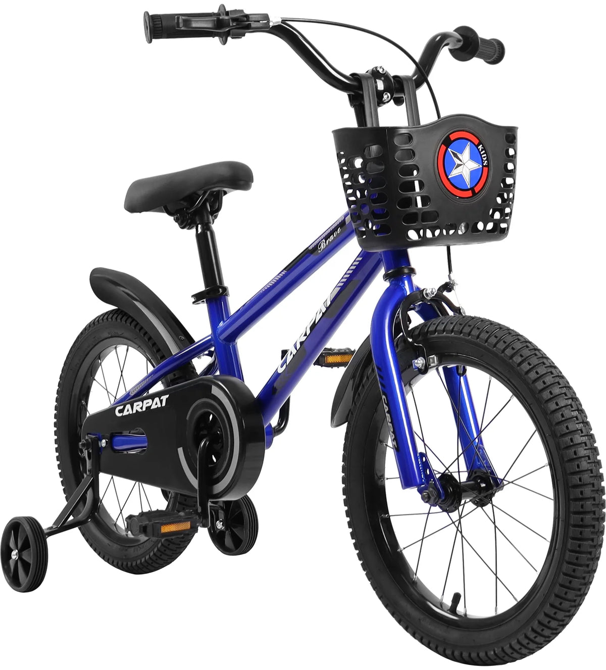 14 Inch Kids Bike with Training Wheels and Basket, White B856033