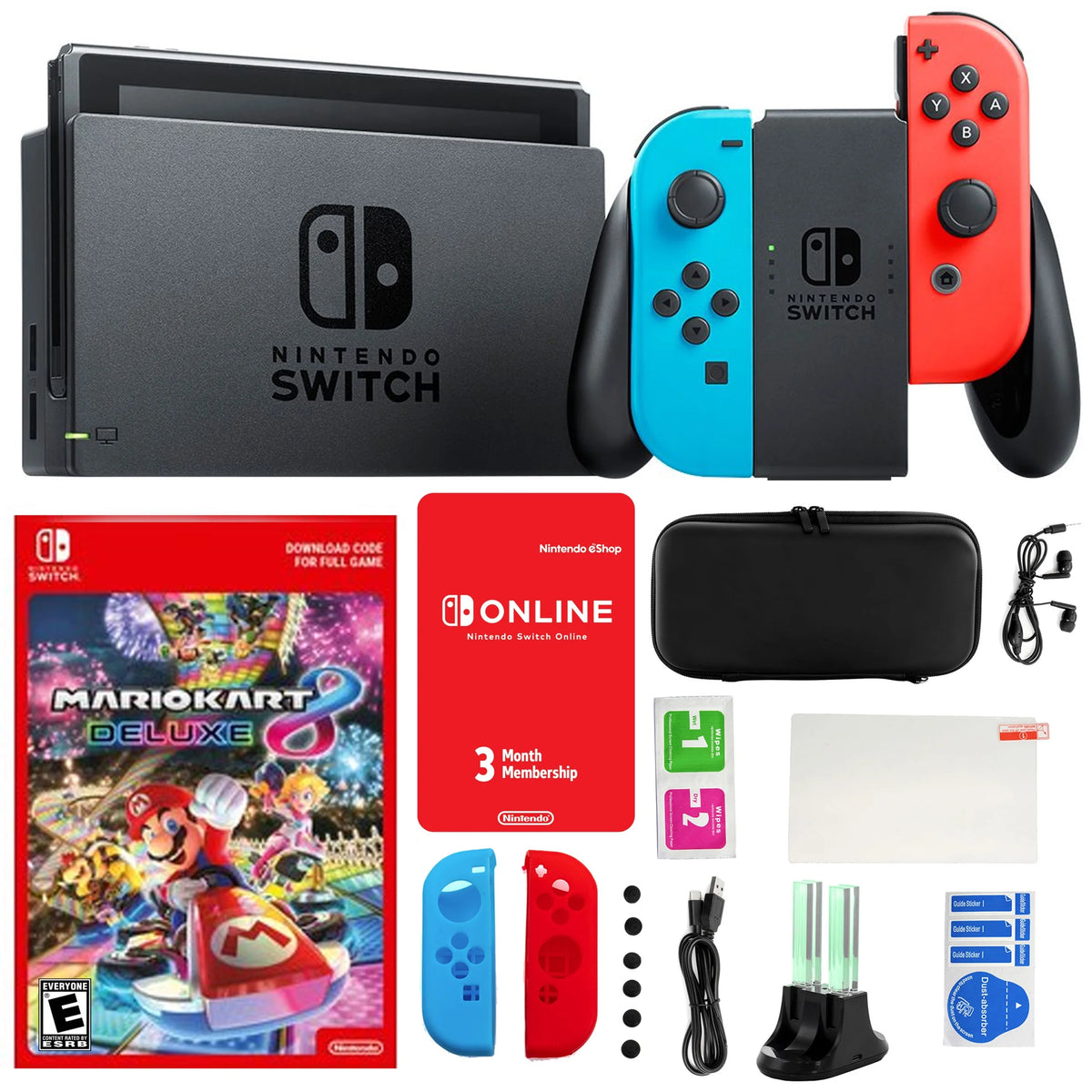 Neon Mario Kart 8 Bundle with Accessories J301652