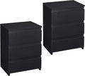 Black 3 Drawer Set of 2 End Tables R1364