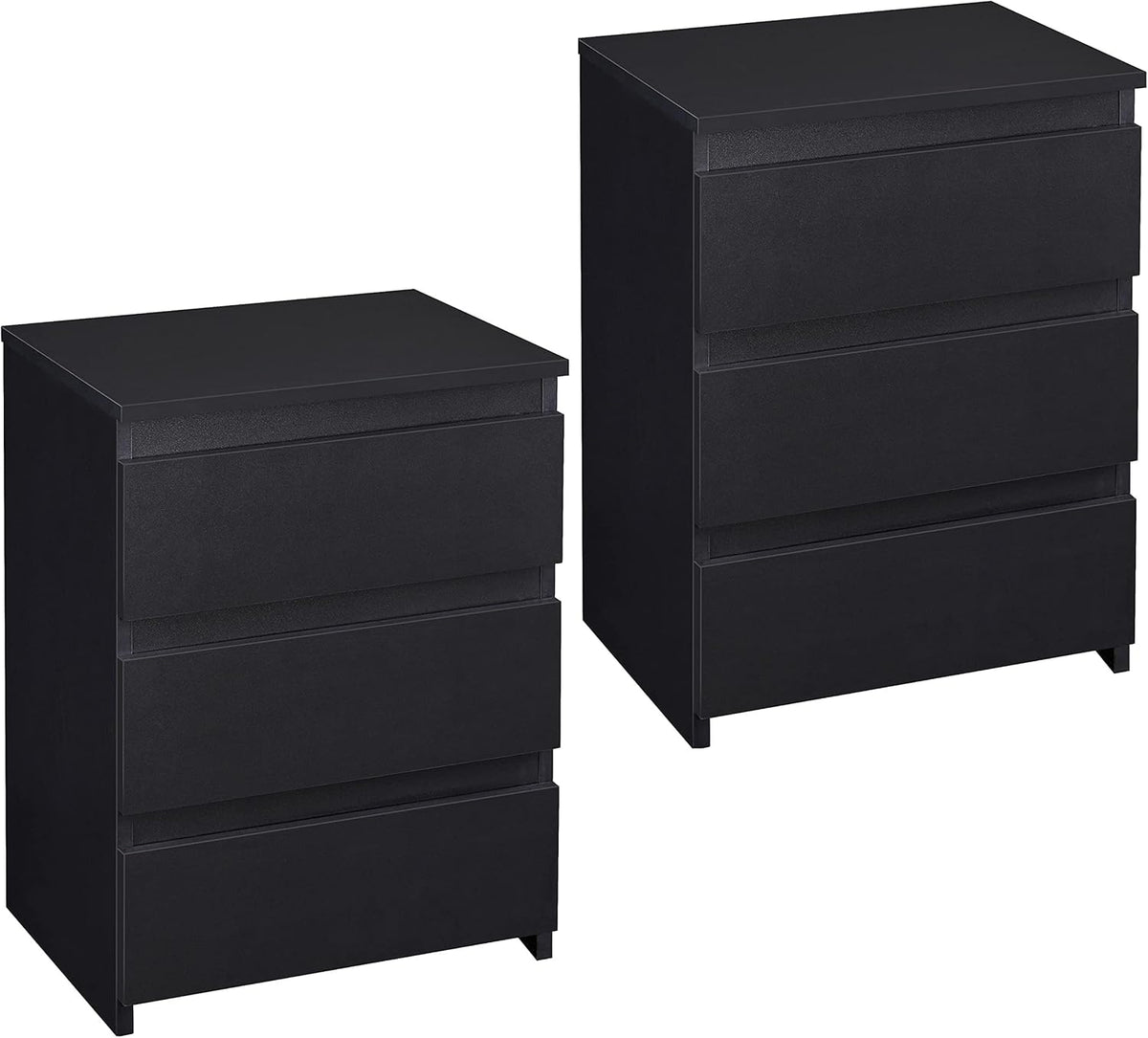 Black 3 Drawer Set of 2 End Tables R1364