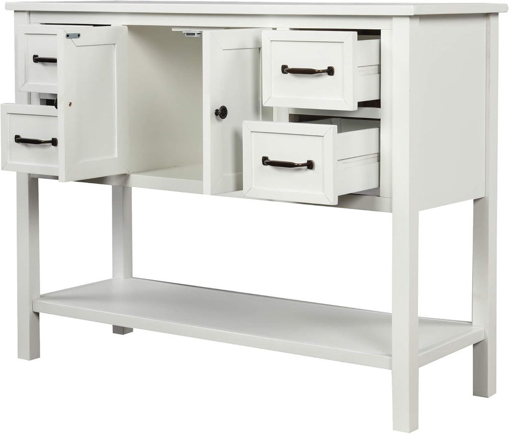 Wood Console Table with Drawer and Bottom Shelf U358396