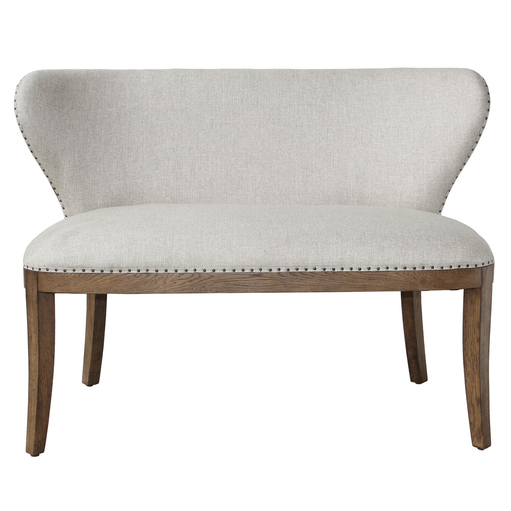 Linen Cream Wood-Framed Sofa N297124