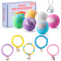6 Large Organic Bath Bombs with Bracelets Toys for Kids K836