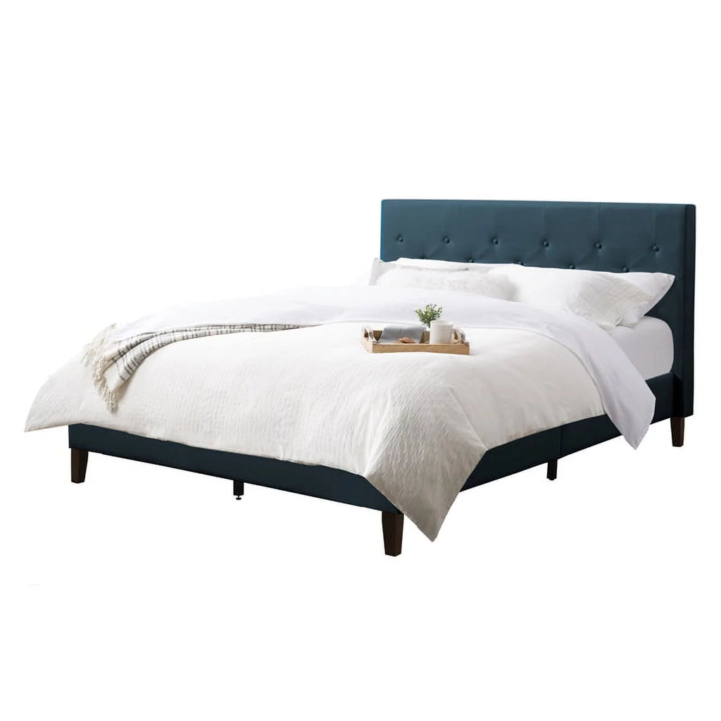 Button-Tufted Fabric Queen Bed S20136