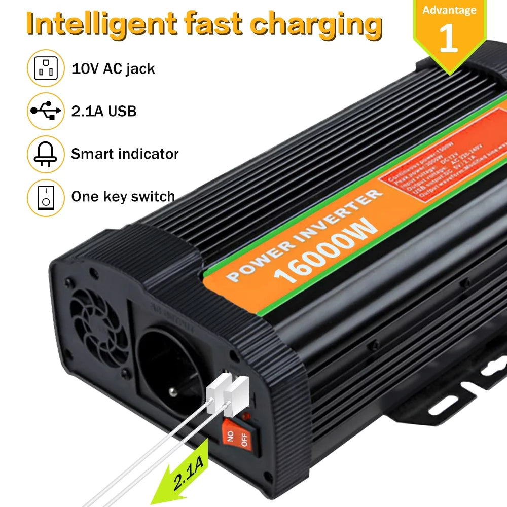16000 Watts Power Inverter Converter DC 12V to AC 110V G1411