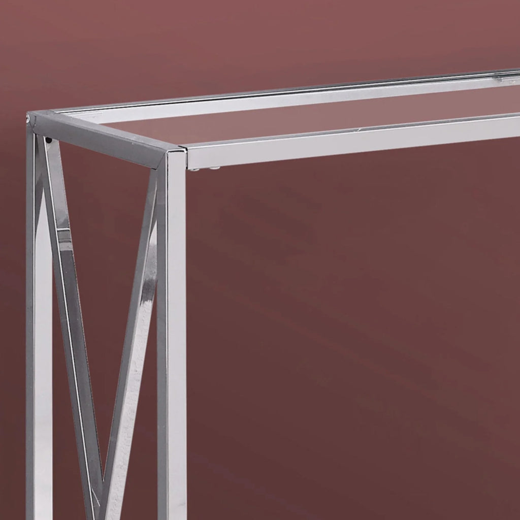 Metal Chrome Narrow Accent Table E5706