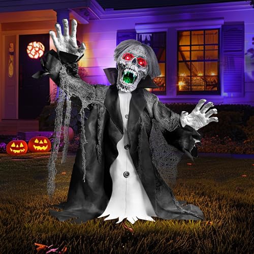Animatronic Zombie Groundbreaker Outdoor Decoration with Light and Sound I9668