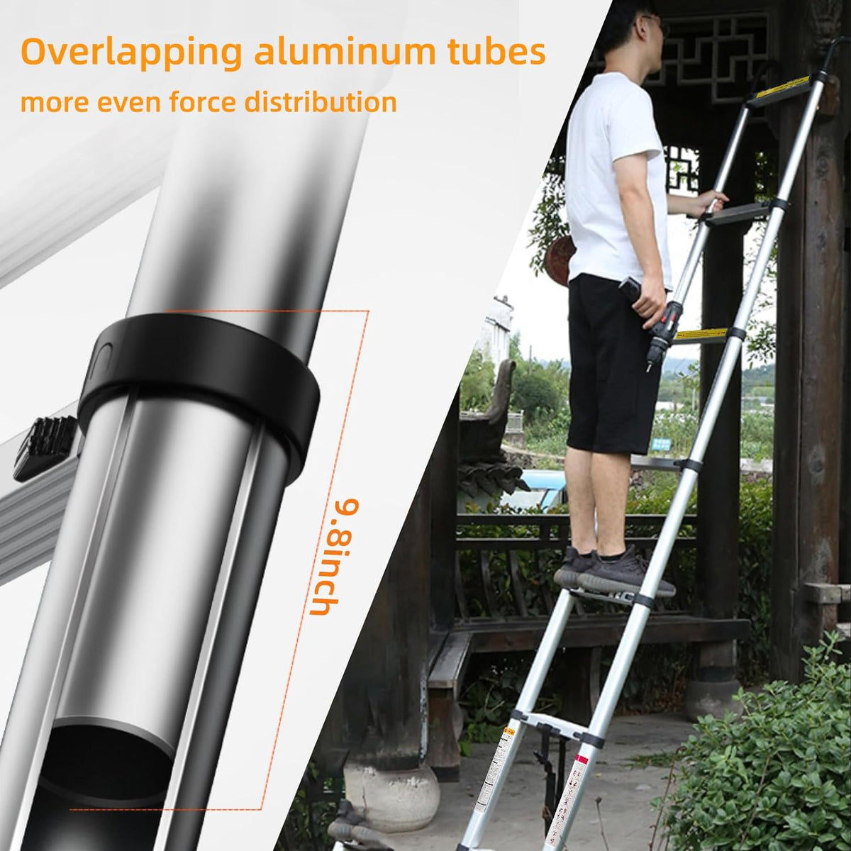 6.6ft Aluminum Telescoping Ladder with Hook P227660