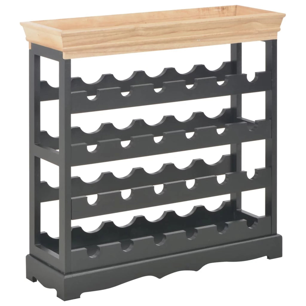 24 Bottles Wine Cabinet with Storage Shelves Black X598
