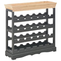 24 Bottles Wine Cabinet with Storage Shelves Black X598