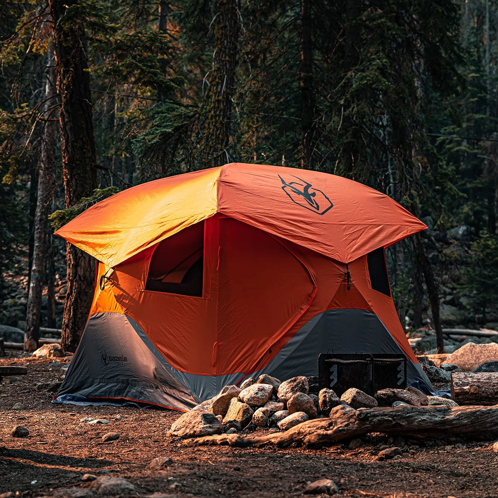 Portable Hub Tent, 4-Person, Sunset Orange W2605