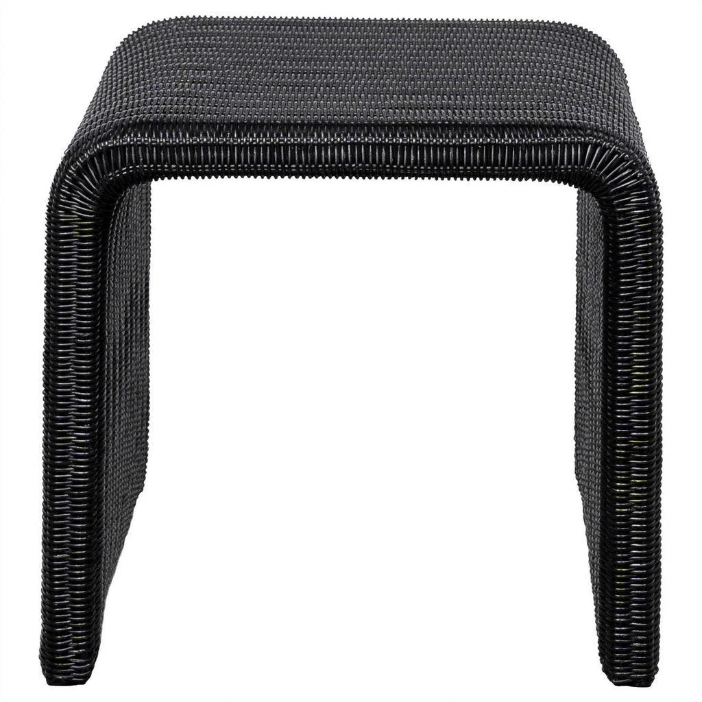 Black Woven Rattan Square End Table R65163
