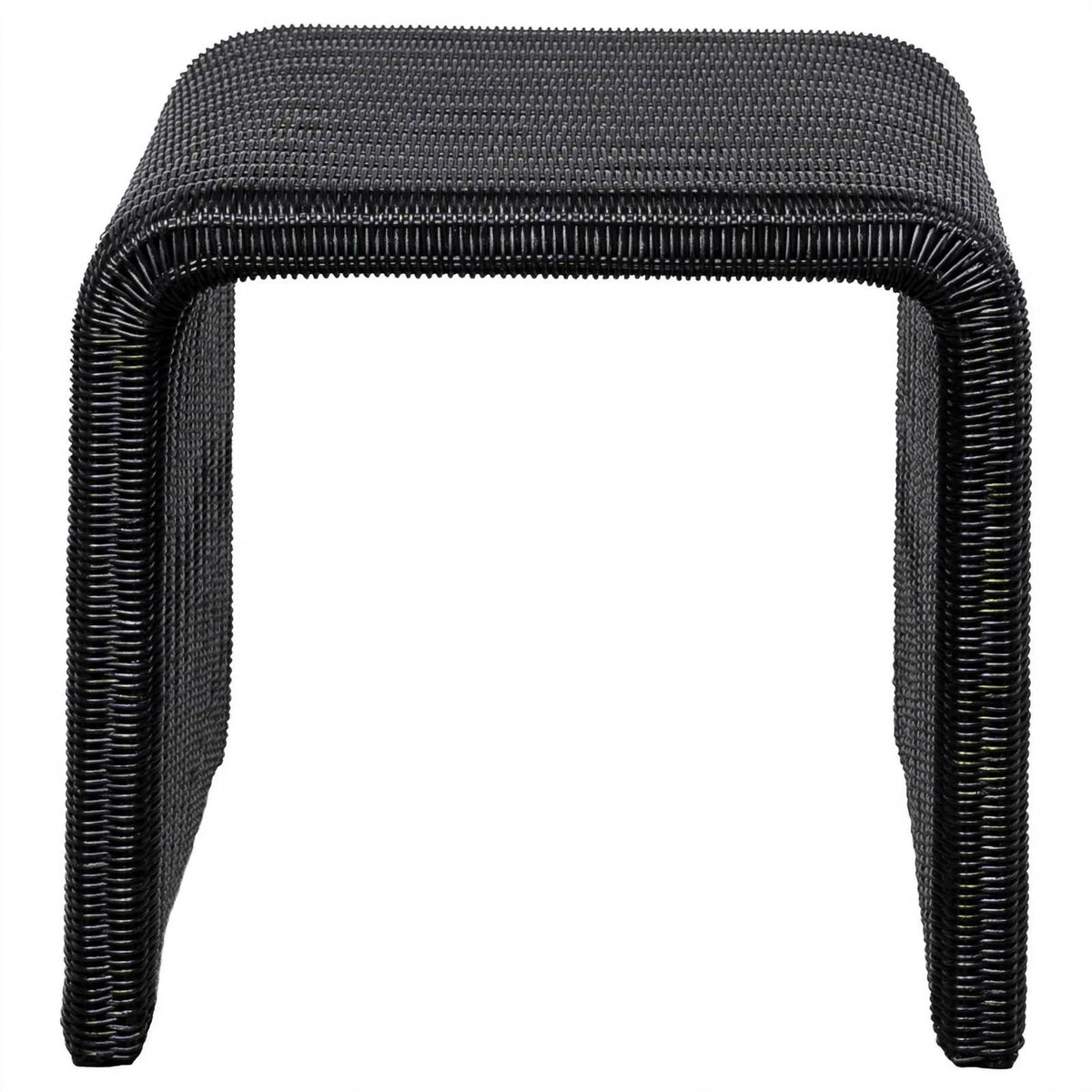 Black Woven Rattan Square End Table R65163