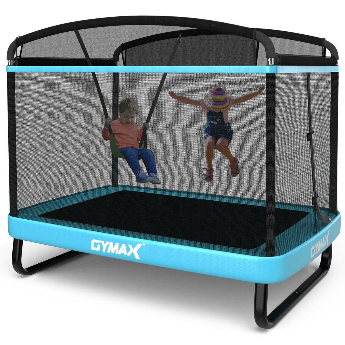 6FT Kids Trampoline with Swing Safety Enclosure Orange Q545