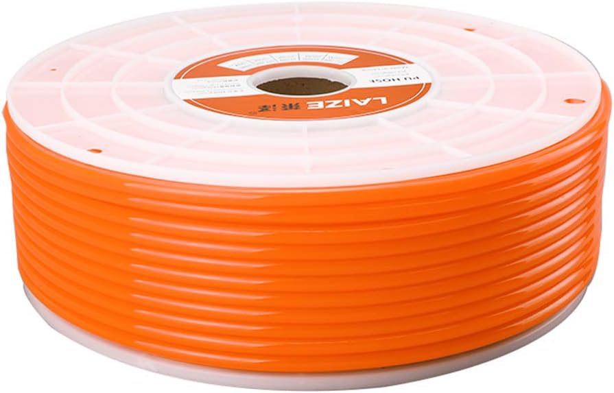 8mm x 5mm Orange 291ft PU Air Hose Tube Pack of 2 R244