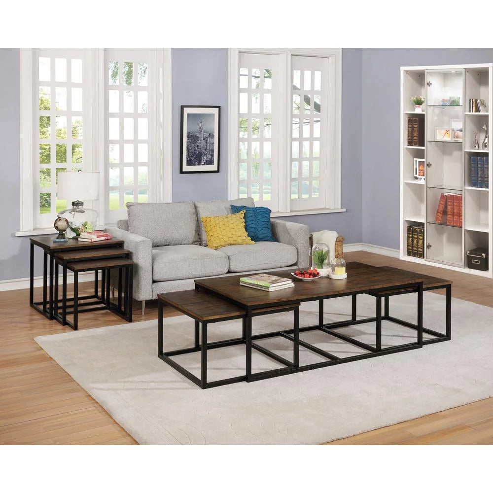 Acacia Wood Square Nesting End Tables E41634