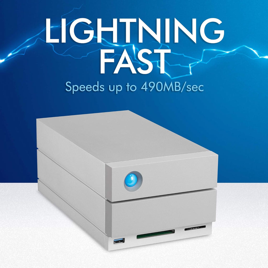 8TB External RAID Hard Drive with SD Card CF Card Slots Thunderbolt 3 USB-C USB 3.0 M22776