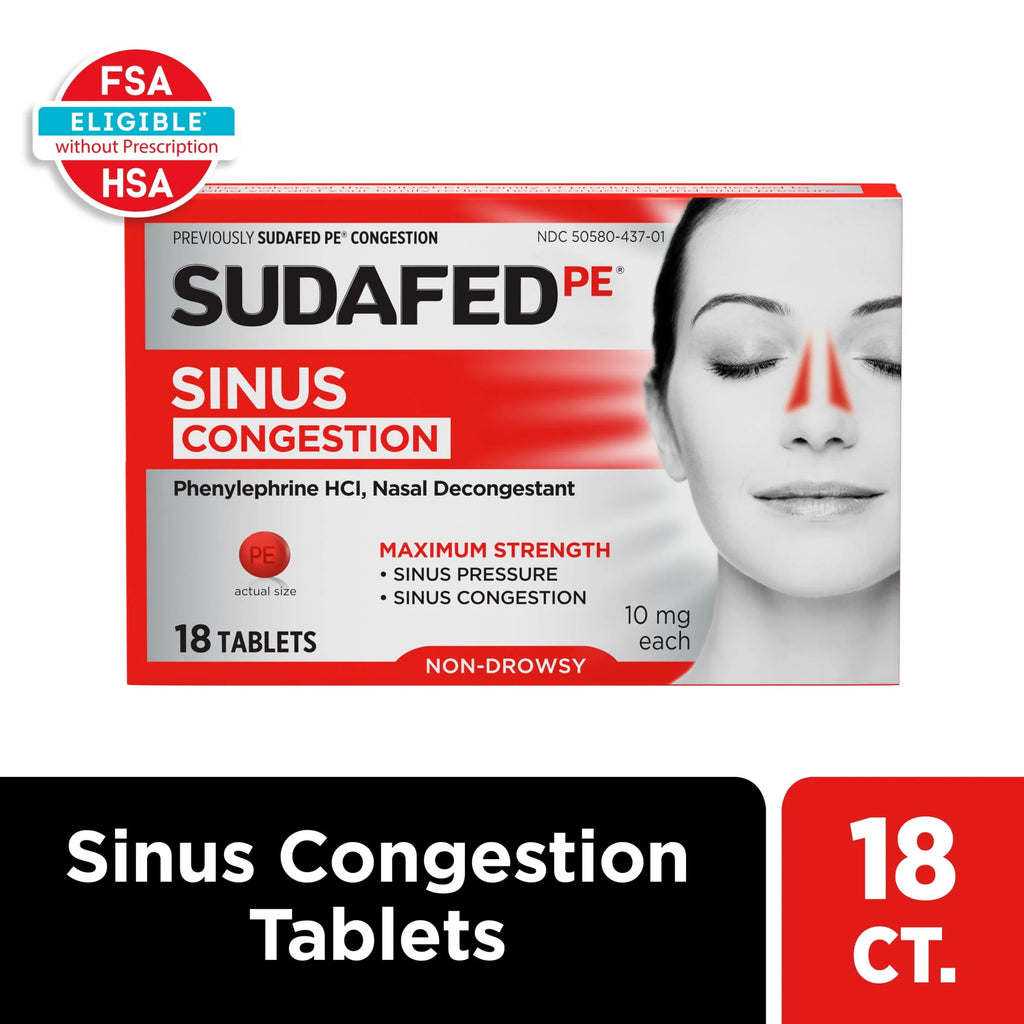 Non-Drowsy Sinus Decongestant, 18 Ct B91345