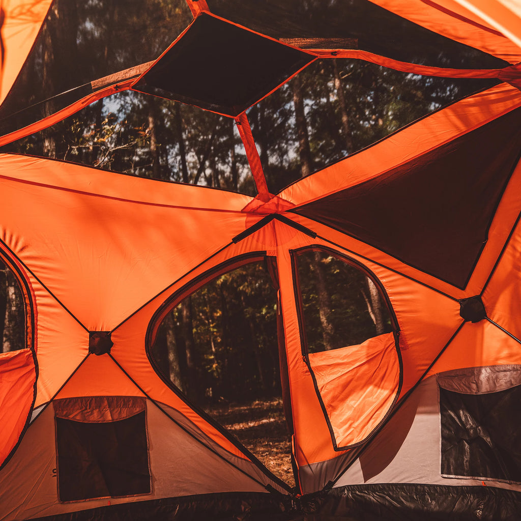Portable Hub Tent, 4-Person, Sunset Orange W2605
