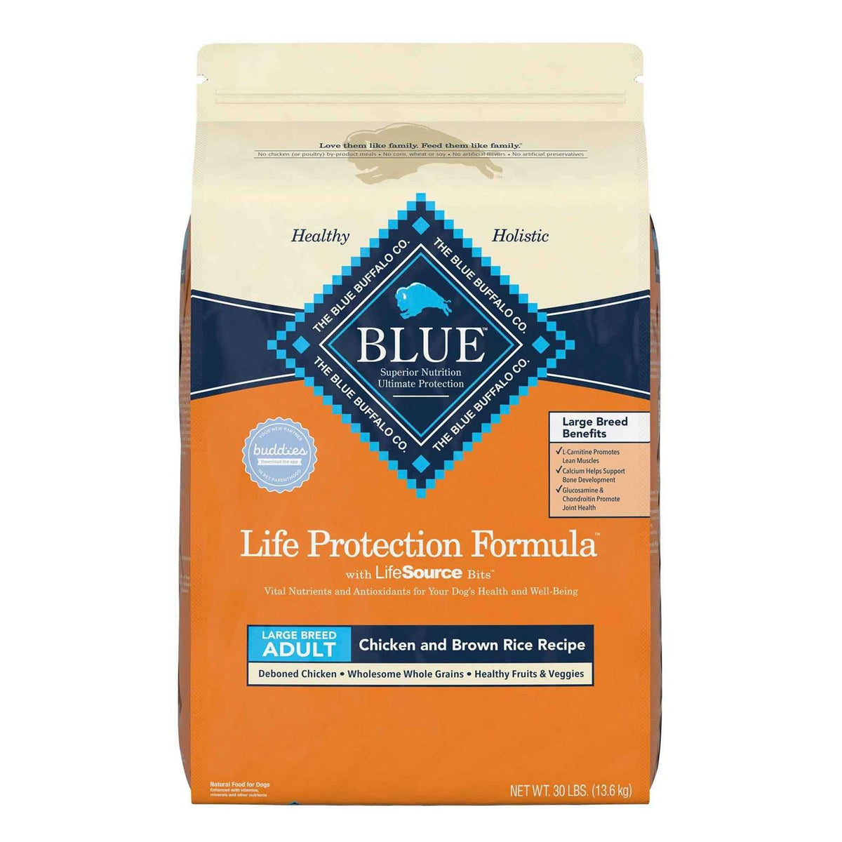 Large Breed Adult Chicken & Brown Rice Dry Dog Food W919